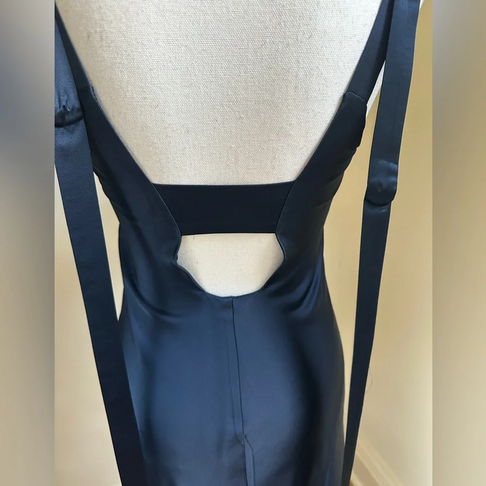 Manning Cartell Barneys New York Navy Slip Dress Gown Small - Picture 5 of 10